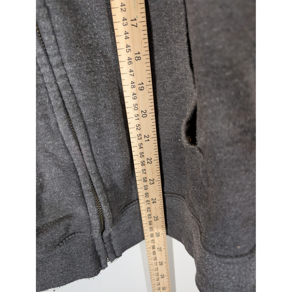 Trader Joes Hoodie Mens Small Gray Full Zip Hibiscus Flower Logo Sweatshirt MJ - Picture 6 of 8